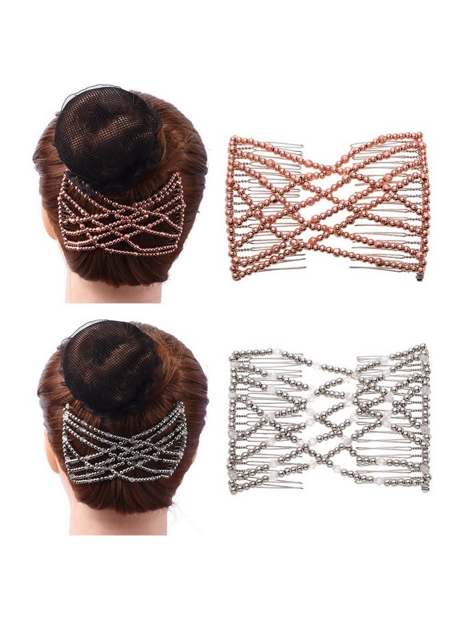 Ruihfas - 2 Pcs Magic Beading Easy Stretching Hair Combs Double Clips Hair Styling Accessories For Women Girls Hair Beauty - Image 1