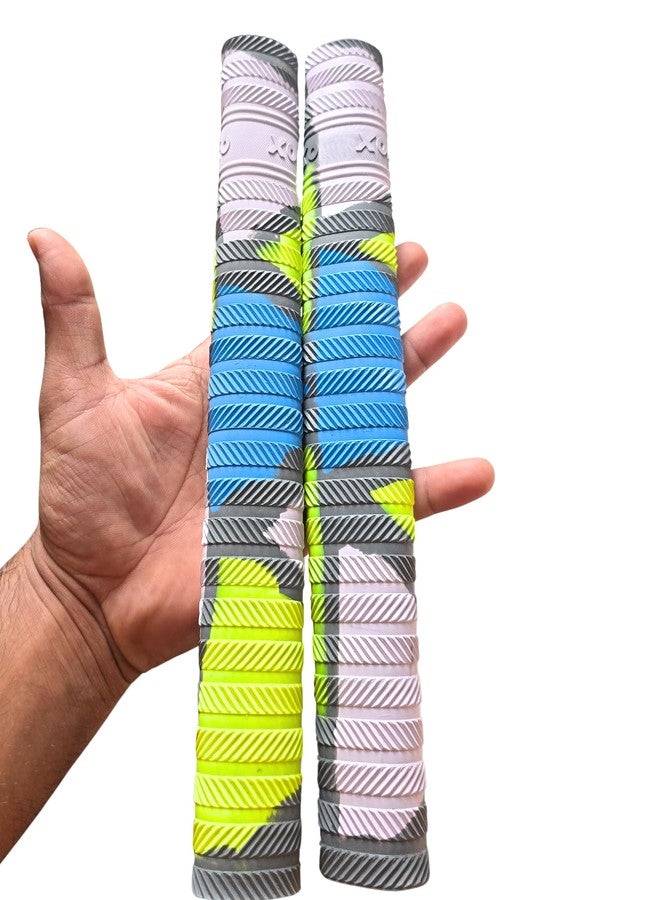 XOKO Premium Cricket Bat Handle Grips Set, Dynamic Texture, 5 Multi-Color Rubber Grips with Wooden Gripper Cone, Enhanced Performance and Shock Absorption, 6 Pack - Image 4
