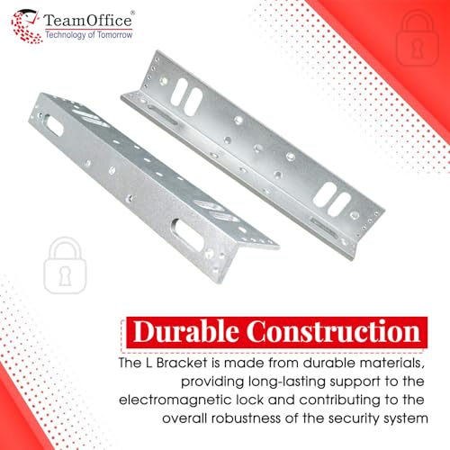 Team Office L Bracket for 600 LBS EM Lock – Aluminum Mounting Bracket for Electromagnetic Door Lock, Compatible with Access Control Systems - Image 4