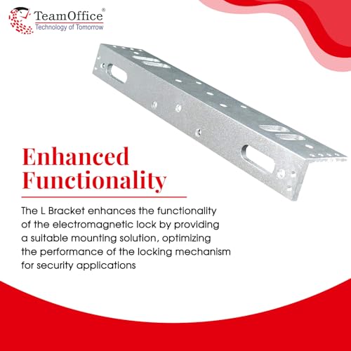 Team Office L Bracket for 600 LBS EM Lock – Aluminum Mounting Bracket for Electromagnetic Door Lock, Compatible with Access Control Systems - Image 3