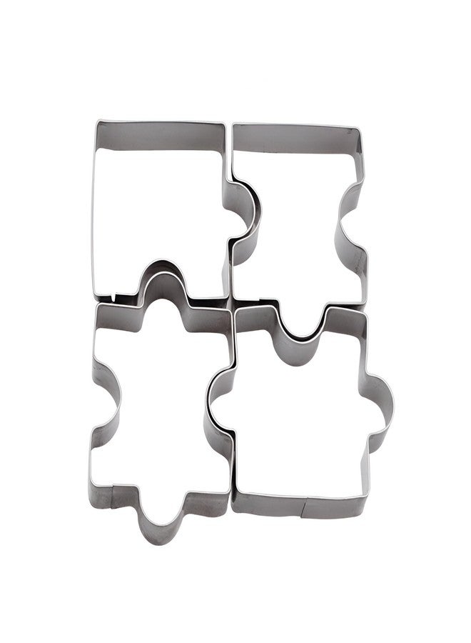 Wetco Puzzle Cookie Cutter Set of 4Pcs, Biscuit Cutters Stainless Steel Set, Puzzle Cutter Fondant Cutters Tool for baking Cookie Baking for Birthday Party Valentine's Day gifts of love - Image 2