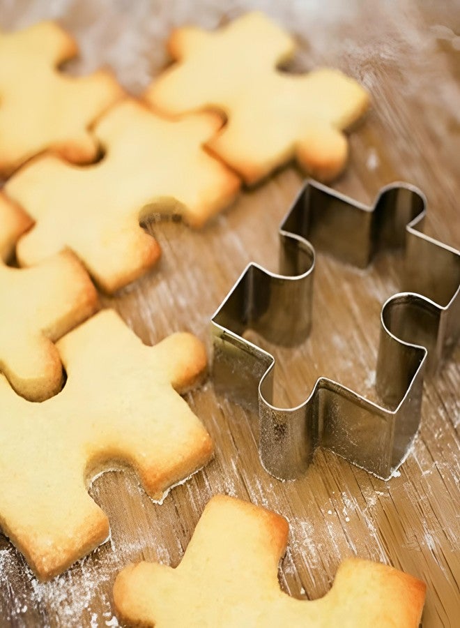 Wetco Puzzle Cookie Cutter Set of 4Pcs, Biscuit Cutters Stainless Steel Set, Puzzle Cutter Fondant Cutters Tool for baking Cookie Baking for Birthday Party Valentine's Day gifts of love - Image 3