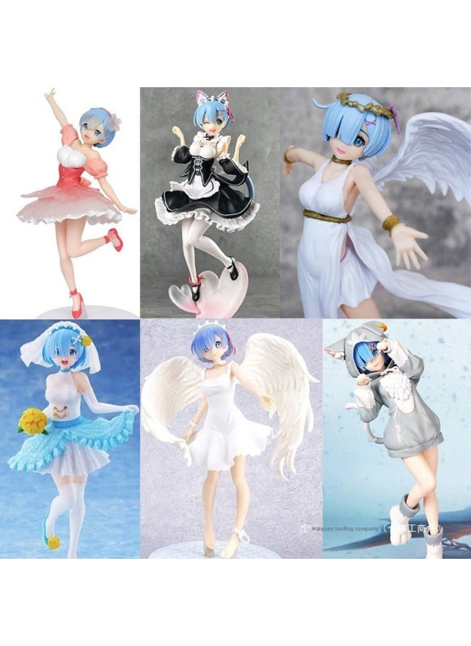 null - Re's Life In A World From Scratch Rem's Hand-held Cat Ear Maid Second-dimensional Rem Animation Decoration Moulds-Color:Cat-eared Rem 24cm (boxed) - Image 1