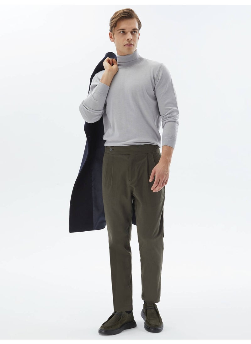 Kip - Lilac Full Turtleneck Plain Knit Wool Blend Sweater - Image 1