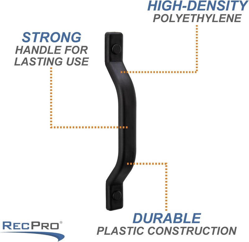 RecPro RV Grab Assist Handle | 9 1/2 Inches | Black or White | Exterior Assist Handle (2 Handles, Black) - Image 3