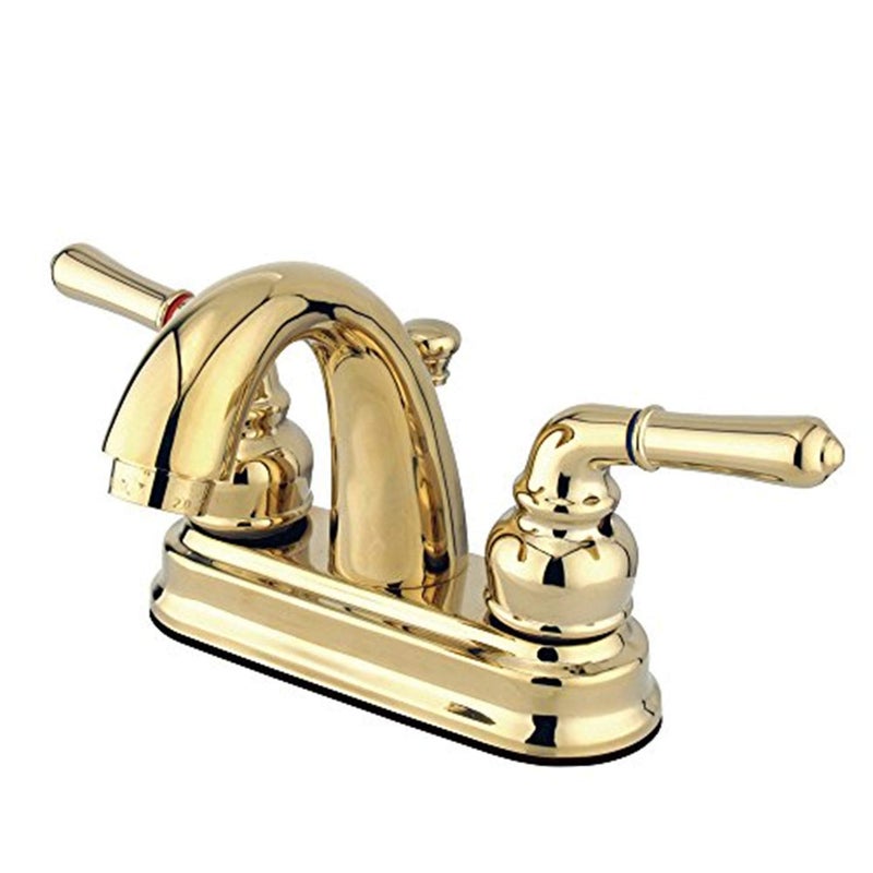Kingston Brass GKB5612NML Naples 4" Centerset Bathroom Faucet, Polished Brass - Image 3