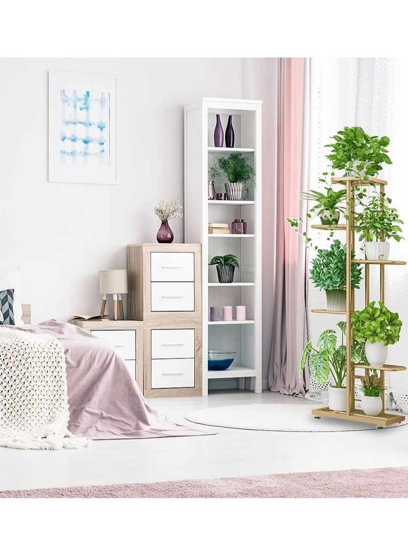 MIXDE Indoor Outdoor Iron Plant Stand Shelf Plant Table Stands Rack for Patio Living Office Room Corner Plant Table Holder Flower Pot Stands Shelves Gold - Image 4