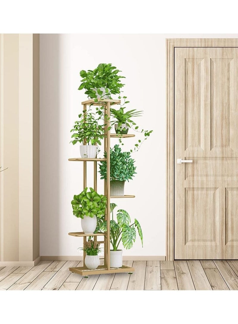 MIXDE Indoor Outdoor Iron Plant Stand Shelf Plant Table Stands Rack for Patio Living Office Room Corner Plant Table Holder Flower Pot Stands Shelves Gold - Image 5