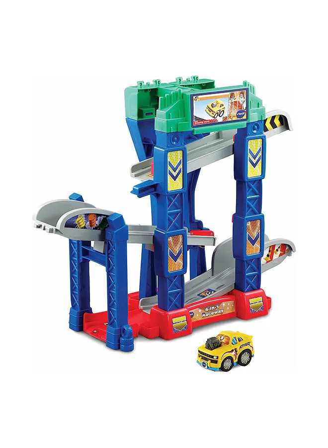 في تك Toot Drivers 4-In-1 Raceway, Toy Car Racing Track For Boys And Girls, Car Tracks For Kids With Lights And Sounds