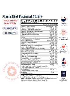 Best Nest Wellness Mama Bird Postnatal Vitamins For Breastfeeding And Postpartum Whole Food Organic Blend Methylated Vitamins Vegan Post Natal Bonus 10 Smoothie Recipes For New Moms Once Daily 30 Ct  - Image 3