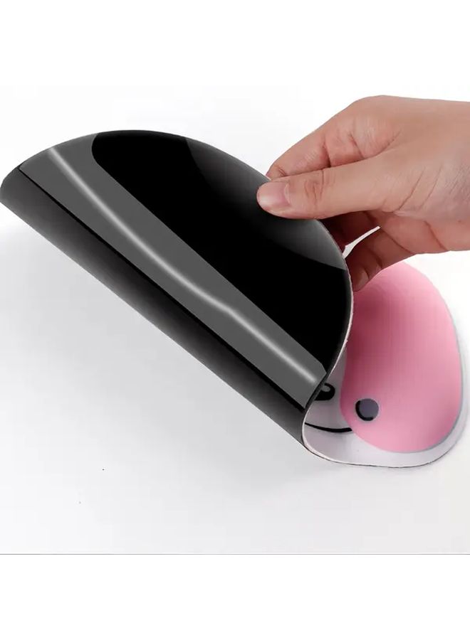 Cute Cow Print Mouse Pad With Pink Horns Non Slip Rubber Base For PC Laptop - Image 3