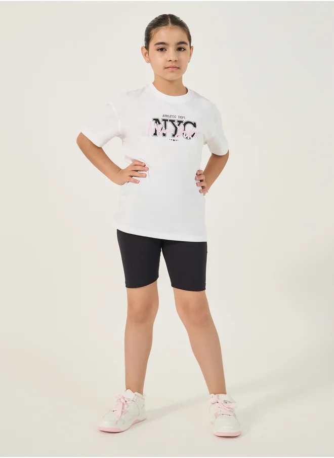 Styli Styli Regular Fit Round Neck T-Shirt and Shorts Set