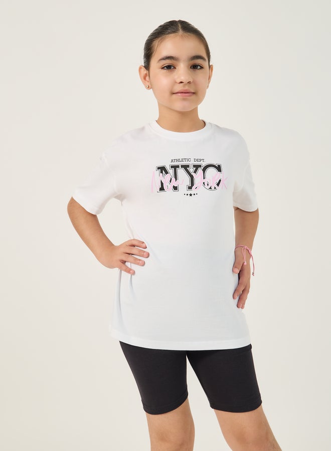 Styli Styli Regular Fit Round Neck T-Shirt and Shorts Set  - Image 3