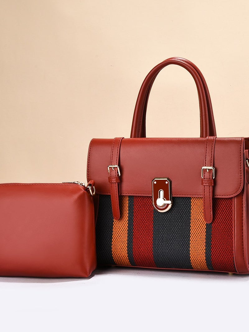 Sale Handbag 2025 Fashion Color-Blocking Simple And Elegant Tote Bag Mother Bag Simple And Stylish Women'S Bag - Image 2