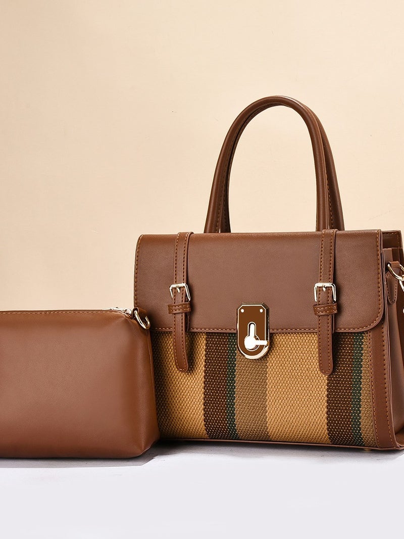 Sale Handbag 2025 Fashion Color-Blocking Simple And Elegant Tote Bag Mother Bag Simple And Stylish Women'S Bag - Image 5