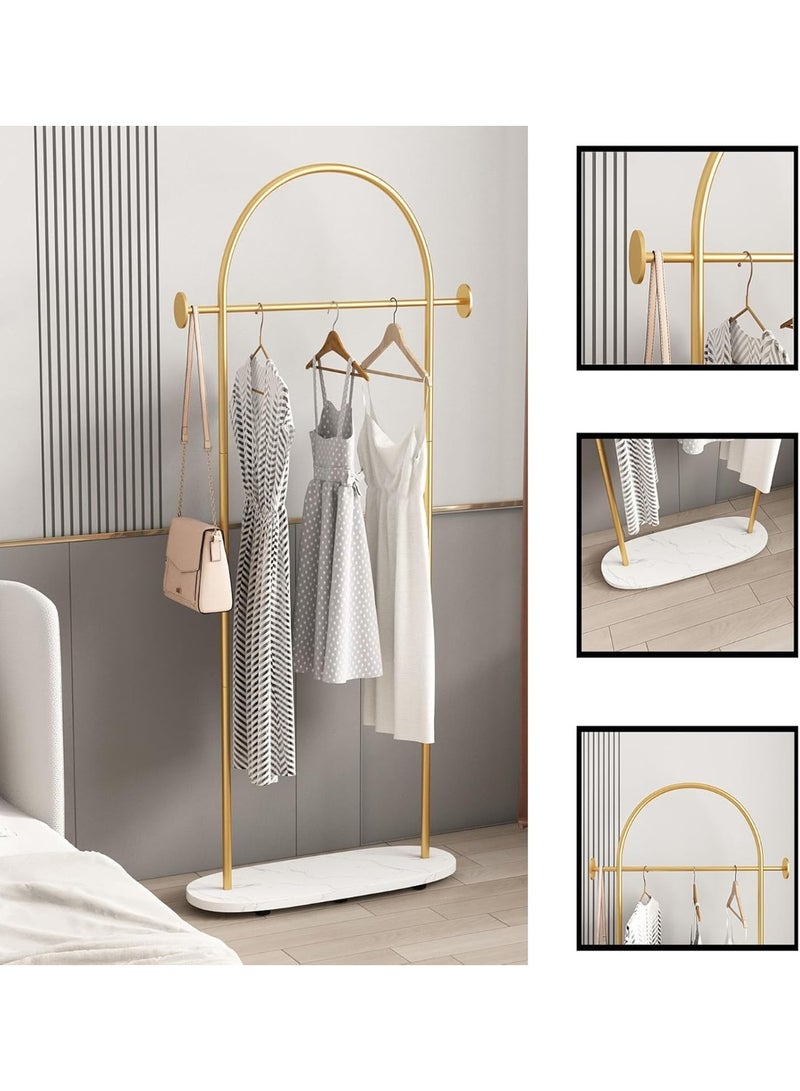 YOUWE7 Gold Clothing Racks Heavy Duty, 170cm Tall Gold Coat Racks Standing With Marble Base, Modern Coat Racks for Hanging Clothes, Clothing Racks for Boutique, Office - Image 3