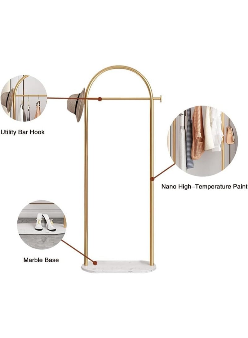 YOUWE7 Gold Clothing Racks Heavy Duty, 170cm Tall Gold Coat Racks Standing With Marble Base, Modern Coat Racks for Hanging Clothes, Clothing Racks for Boutique, Office - Image 5