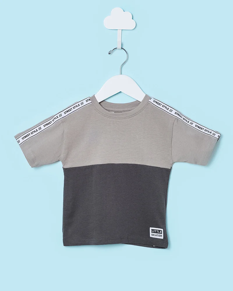 ردتاغ Infant Boys Grey Cut And Sew T-Shirt