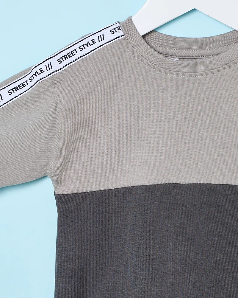 ردتاغ Infant Boys Grey Cut And Sew T-Shirt