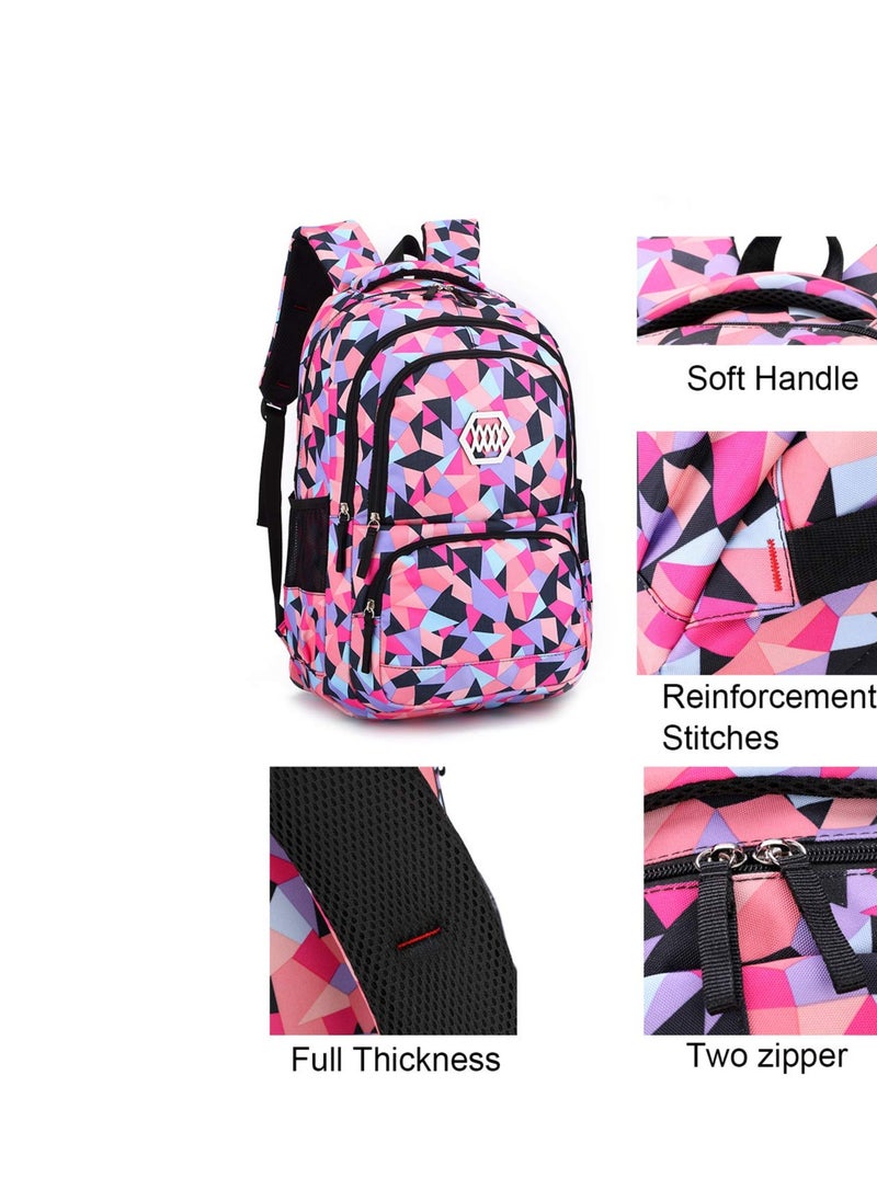MIXDE Geometric Printed Primary Junior High University School Bag Bookbag 3pcs Backpack Sets  - Image 4