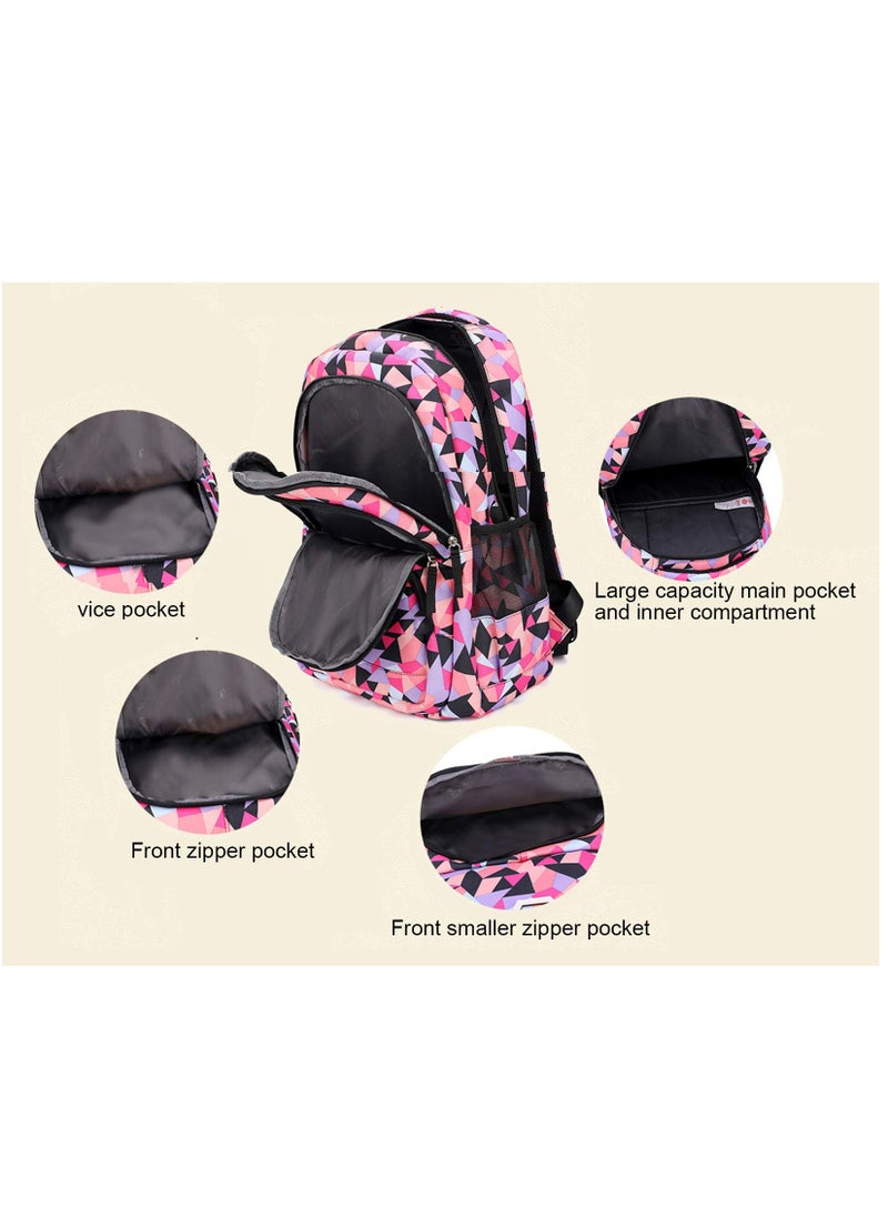 MIXDE Geometric Printed Primary Junior High University School Bag Bookbag 3pcs Backpack Sets  - Image 5