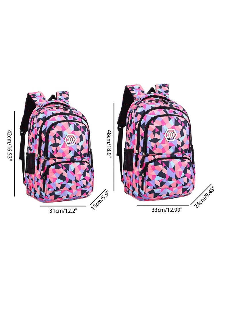 MIXDE Geometric Printed Primary Junior High University School Bag Bookbag 3pcs Backpack Sets  - Image 2