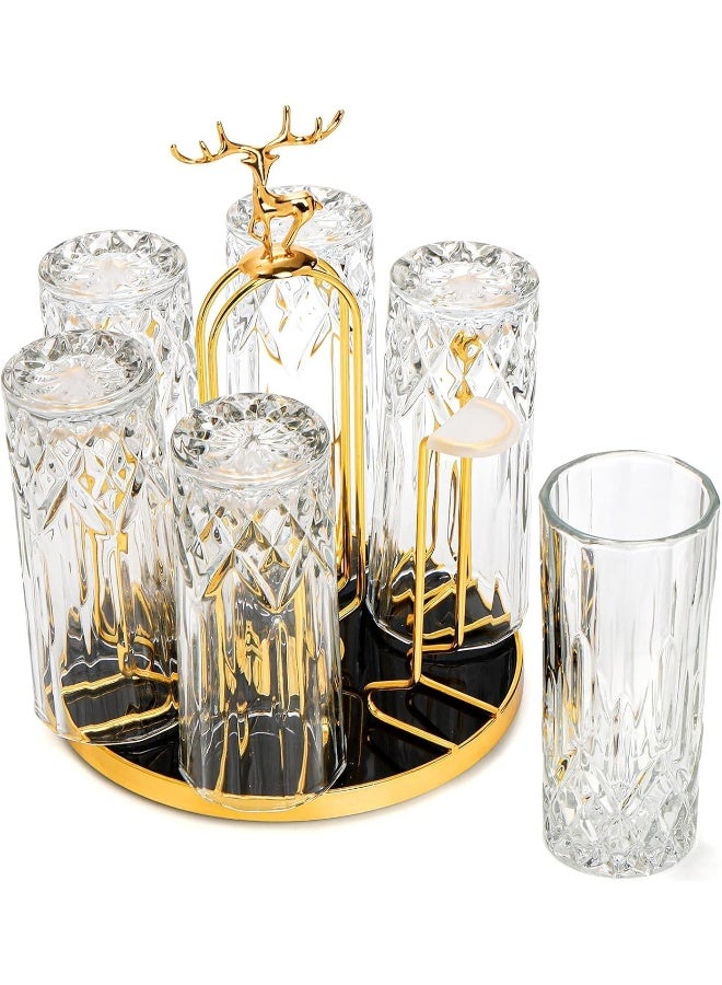 BS حامل أكواب زجاجي أنيق من B&S للمنزل أو البار - تصميم حديث مع قاعدة مستقرة للنبيذ، الكوكتيل، وأكواب الشرب - رف تخزين متين موفر للمساحة للمطبخ أو منطقة الطعام - Image 2