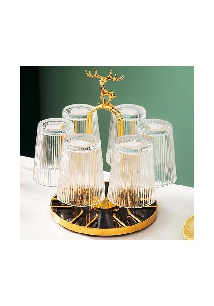 BS حامل أكواب زجاجي أنيق من B&S للمنزل أو البار - تصميم حديث مع قاعدة مستقرة للنبيذ، الكوكتيل، وأكواب الشرب - رف تخزين متين موفر للمساحة للمطبخ أو منطقة الطعام - Image 1