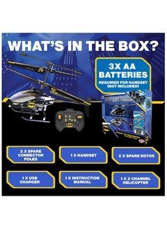 Bladez Bladez Batman RC Helicopter | 2-Channel Gyro Flight Control | LED Lights, Crash-Proof Design for Epic Aerial Battles  - Image 4