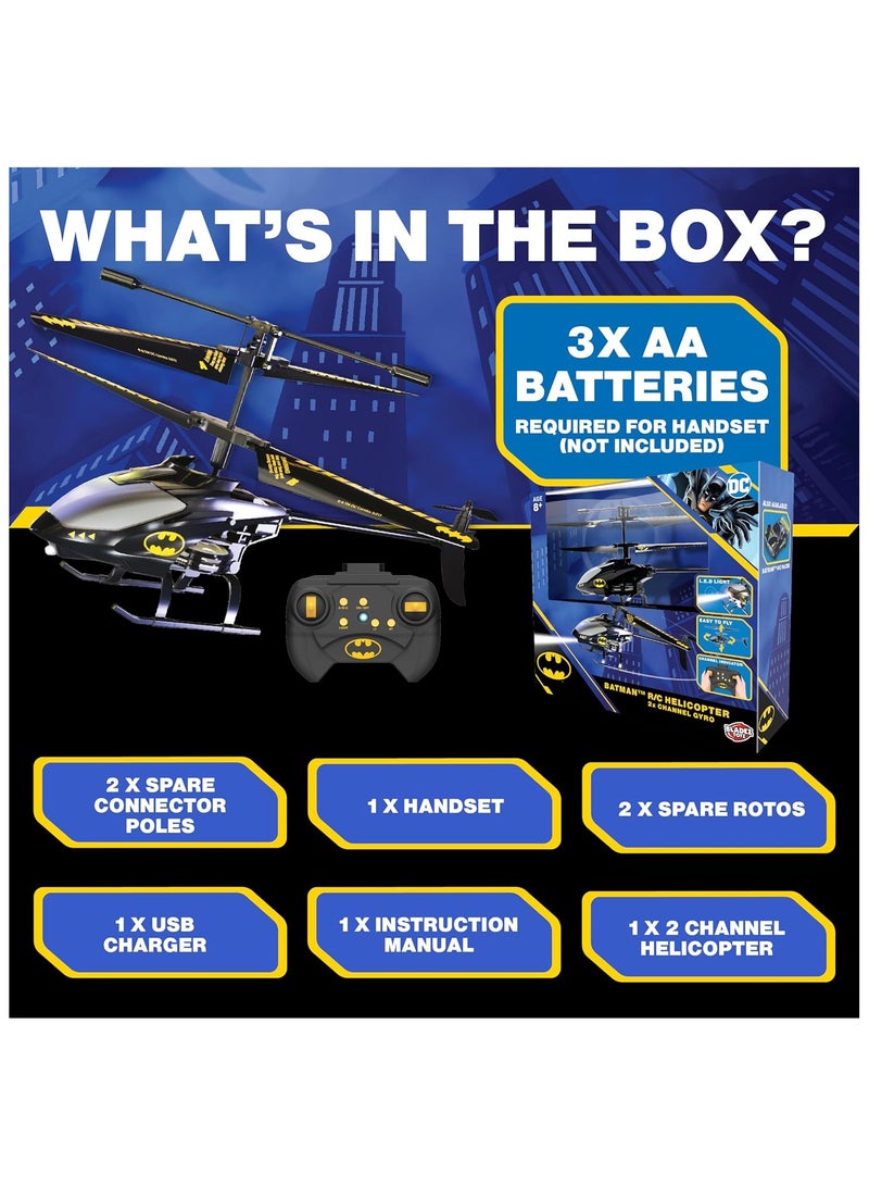 Bladez Bladez Batman RC Helicopter | 2-Channel Gyro Flight Control | LED Lights, Crash-Proof Design for Epic Aerial Battles  - Image 4