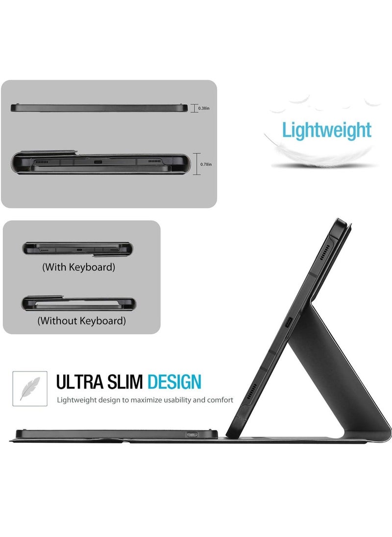 ELTRAZONE Wireless Keyboard Case for Galaxy Tab S8 Plus/S7 FE/S7 Plus 12.4 Inch – Magnetic Detachable, S Pen Holder, Lightweight & Protective (Black) - Image 3