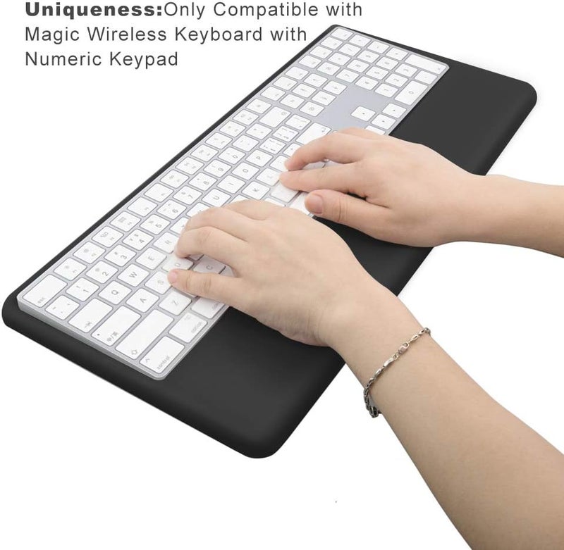 VAYDEER Magic Keyboard Wrist Rest Ergonomic Keyboard Stand Compatible with Magic Keyboard 2 with Numeric Keypad Black Silicone - Image 2