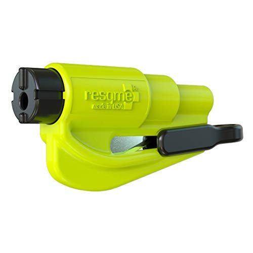 resqme The Original Emergency Keychain Car Escape Tool, 2-in-1 Seatbelt Cutter and Window Breaker, Made in USA, Yellow - Compact Emergency Hammer - Image 5