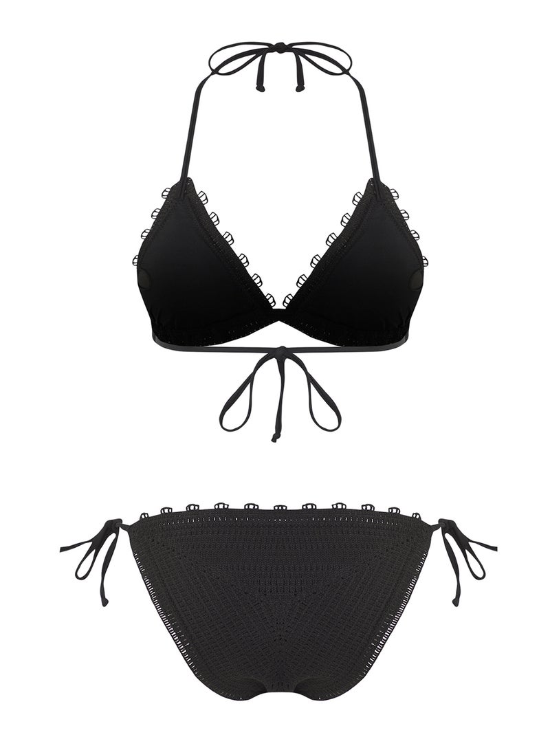 trendyol Black Triangle Covered Regular Low Waist Bikini Set Tbess25Bt00141 - Image 5