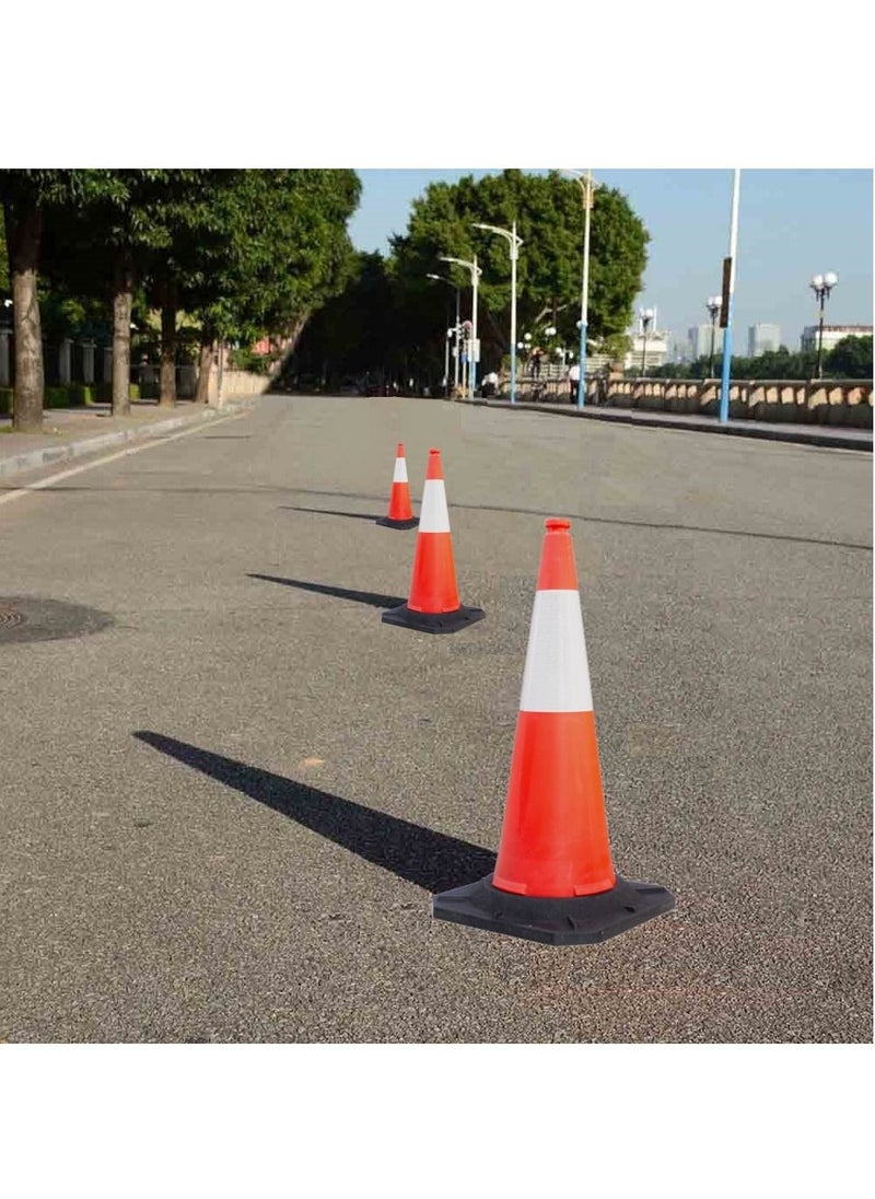 BERRY 100 CM High Visibility Reflective Traffic Cone | Durable Red Road Safety Cone with PE Base | Enhanced Visibility for Traffic & Worksite Safety