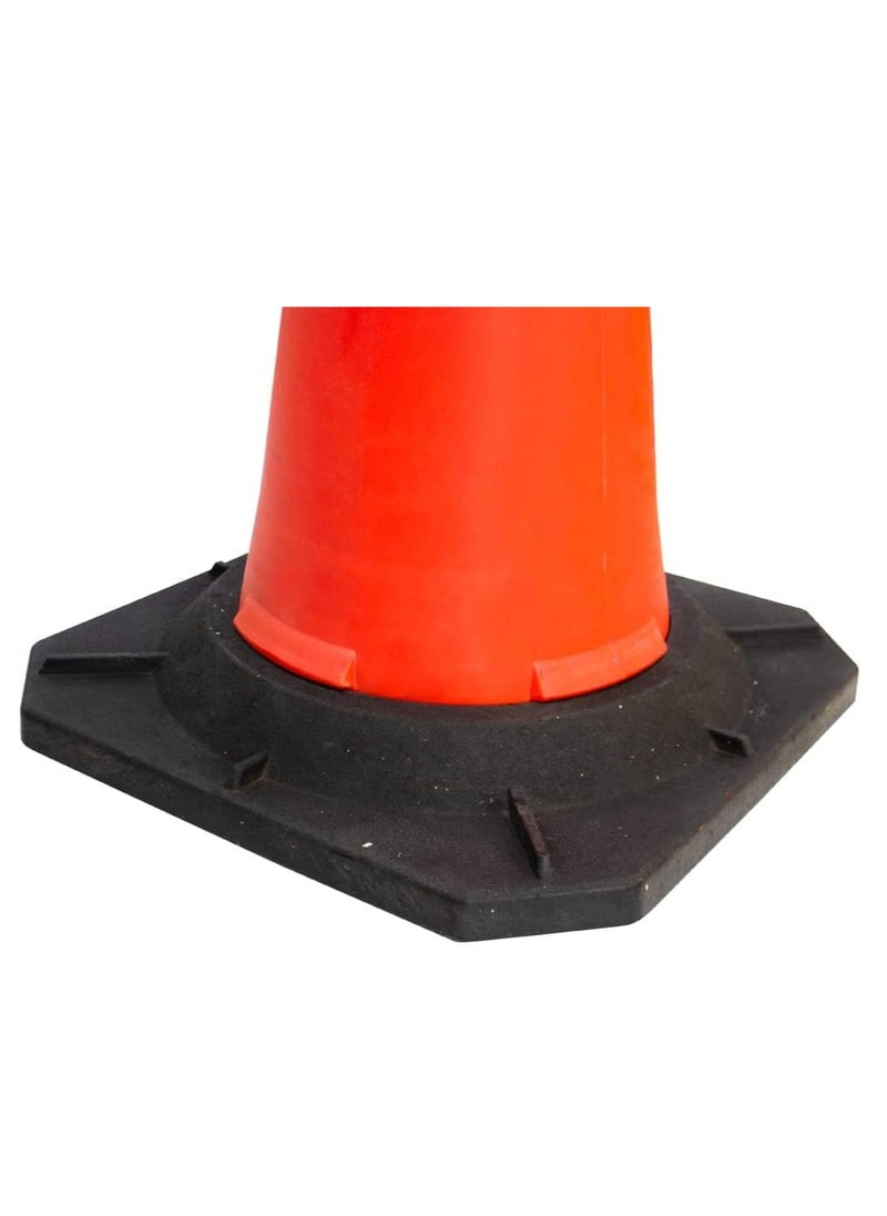 BERRY 100 CM High Visibility Reflective Traffic Cone | Durable Red Road Safety Cone with PE Base | Enhanced Visibility for Traffic & Worksite Safety