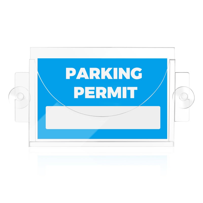 VKQTS Acrylic Car Parking Permit Holder with Suction CupsTransparent Parking Pass Holder for Car Windshield Curved Design to Present Parkings PermitUniversal Cars Windshield Sticker Holders - Image 3