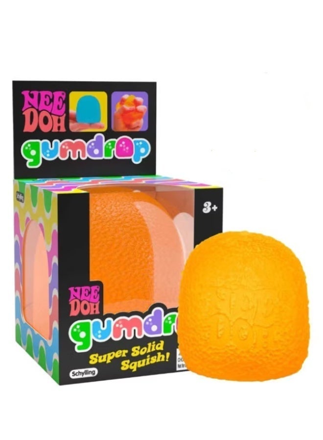 Schylling NeeDoh Gumdrop Squishy Fidget Toy, Schylling Soft Sensory Squeeze Toy for Anxiety Relief, Non-Toxic Dough Toy for Kids & Adults(Orange) - Image 1