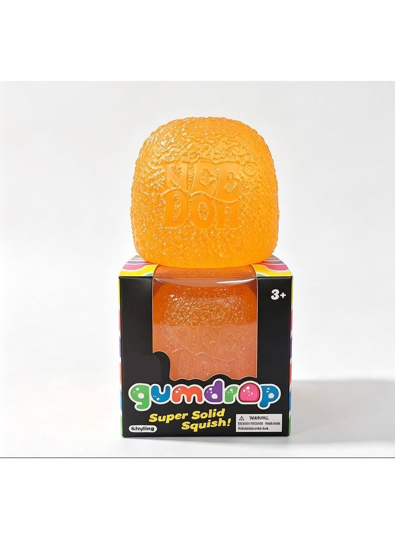 Needoh GUMDROP - Orange Stress Relief Squeeze Fidget Toy, Soft Squishy Sensory Stress Ball for Kids & Adults, Anxiety Relief Tactile Fidget Toy - Image 1