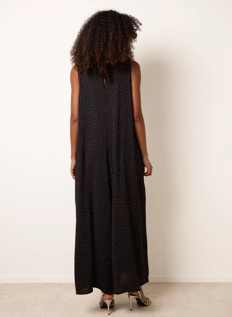 Blue Vanilla Pleat Front Diamante Jumpsuit