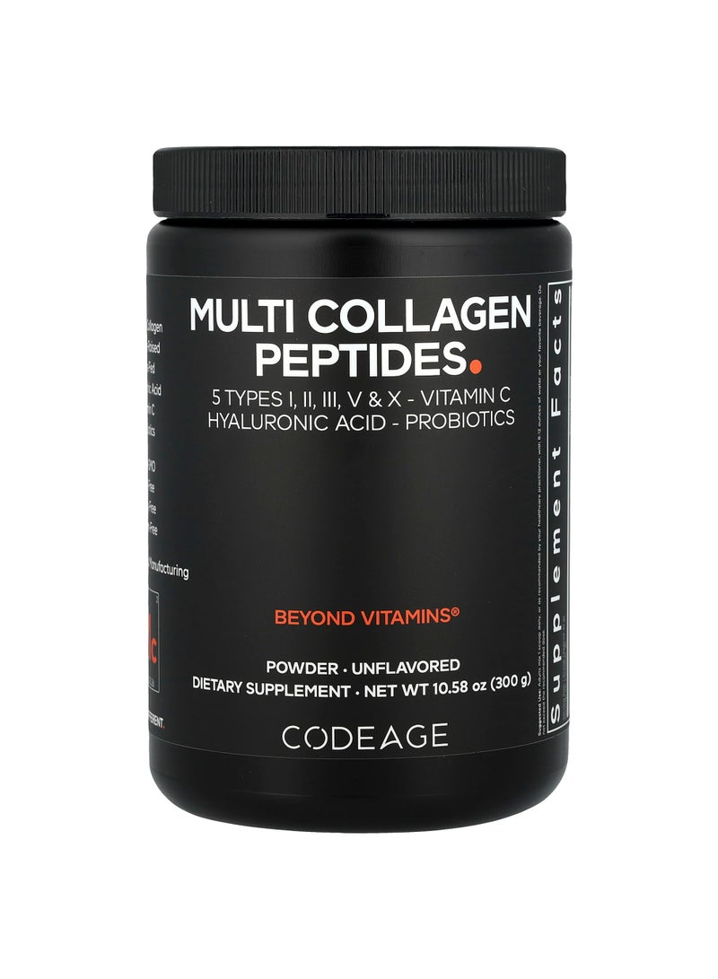 Codeage Multi Collagen Peptides Powder, Unflavored, 10.58 oz (300 g)