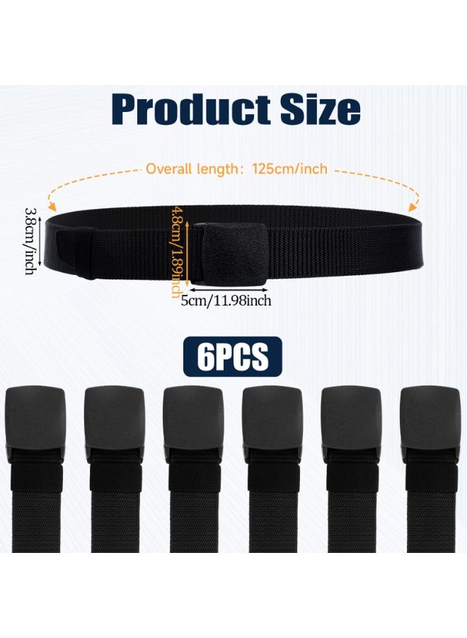 SUNSAR 6-Pack Nylon Webbing Canvas Belt - With Plastic Buckle Adjustable Belts For Jeans Pants Suits Outdoor, Hiking & Casual Belt - Image 2