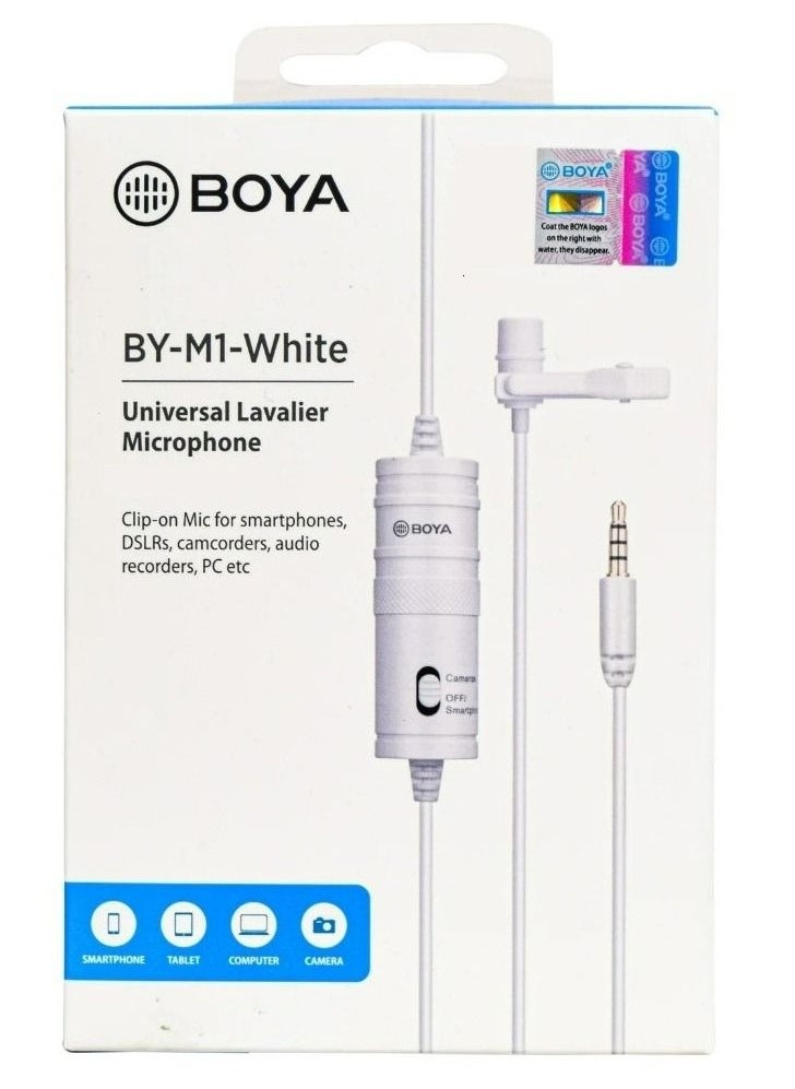 BOYA Boya BY M1 Lavalier Microphone White  - Image 2
