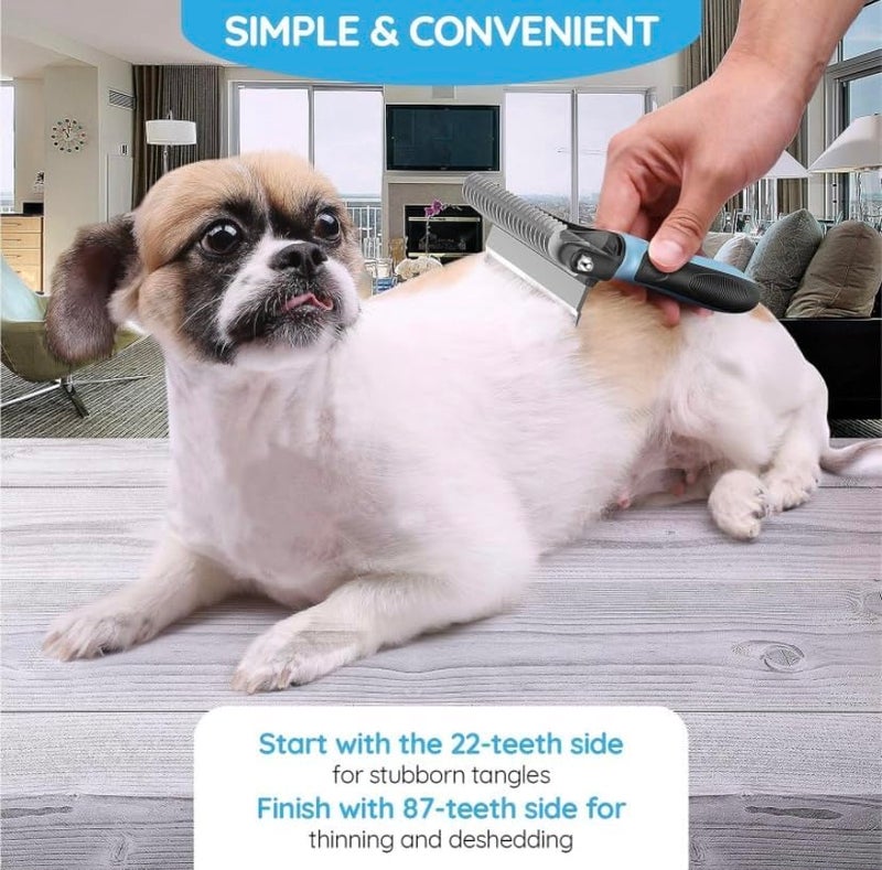 PRITASHA Dog Brush And Cat Brush 2 Sided Pet Grooming Tool Easy Mats & Tangles Removing No More Nasty Shedding And Flying Hair - Image 4