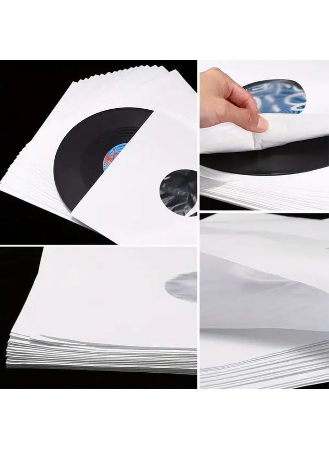 White Kraft Paper Vinyl Record Sleeves 12 Inch 10 Pack Anti Static LP Album Covers - Image 4