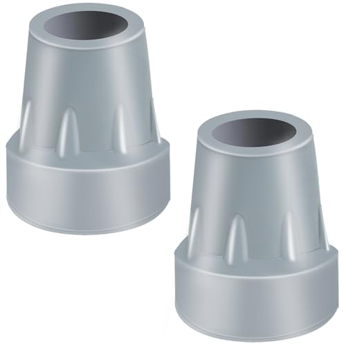 ATUOE Crutch Tips 2 Pack 78 inch Heavy Duty Replacement Cane Tips Rubber Crutch Tips for Walking Canes Walking Sticks Gray - Image 2