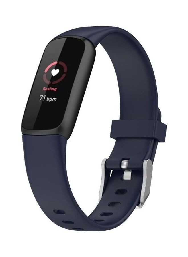 NIBEMINENT Silicone Replacement Strap Watchband For Fitbit Luxe Size:S Dark Blue - Image 4