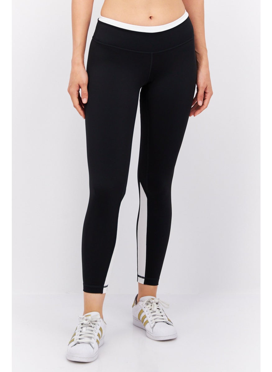 Reebok Women Sportswear Fit Brand Logo Running Leggings Black  - Image 1