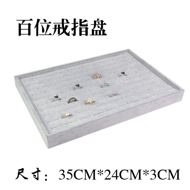 general Hundred Position Ring Display Plate Velvet Jewelry Storage Tray - Image 1