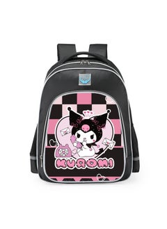 Primary school girls' schoolbag 1-3-6 years old backpack shoulder pad lightweight pink warning strip backpack,B-05 - Reflective - Large - Library - Black